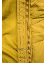 Horčicovožltá predĺžená bunda s opaskom