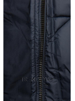 Tmavomodrá prešívaná bunda na jeseň/zimu