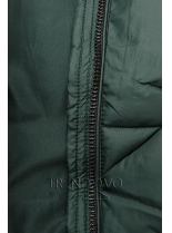 Tmavozelená prešívaná bunda na jeseň/zimu