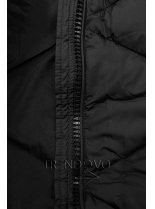 Čierna dlhá prešívaná bunda
