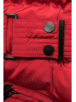 Červená bunda s odopínateľnou kapucňou