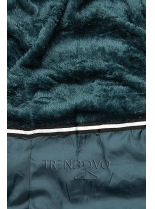 Modrozelená bunda s odopínateľnou kapucňou