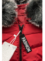 Červená zimná bunda FASHION