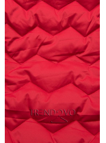 Červená prešívaná bunda na obdobie jeseň/zima