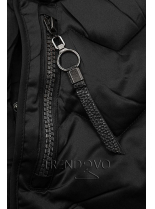 Čierna prešívaná bunda na obdobie jeseň/zima