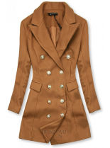 Elegantný jesenný kabát hnedý