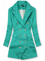 Elegantný jesenný kabát zelený