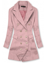 Elegantný jesenný kabát ružový