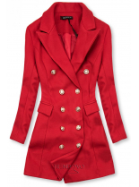 Elegantný jesenný kabát červený