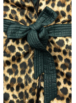 Obojstranná bunda zelená/leopardí vzor