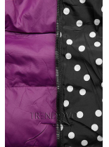 Obojstranná bunda fialová/bodkovaná