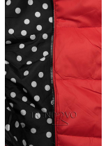 Obojstranná bunda červená/bodkovaná