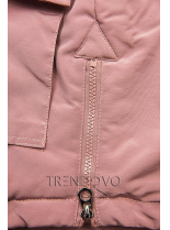 Ružová bunda zateplená plyšom