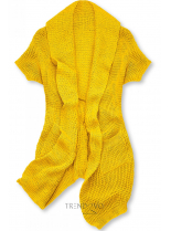 Žltý asymetrický pletený kardigán