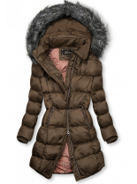 Hnedá zimná bunda s kožušinou