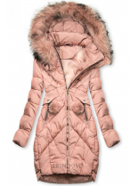Ružová zimná bunda s brmbolcami