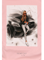 Púdrovo ružové šaty Girl & car