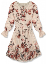 Béžové kvetinové šaty