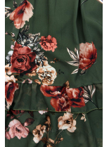 Khaki kvetinové šaty