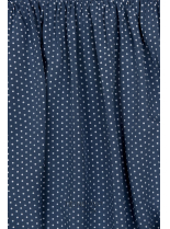 Jeans modré retro bodkované šaty s mašľou