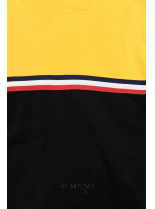 Čierno-žltá dlhá mikina