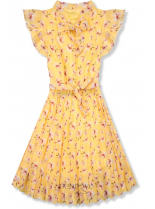 Žlté letné kvetinové šaty