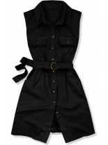 Čierne šaty s opaskom