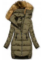Khaki zimná bunda s kapucňou