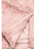 Ružový teddy kabát