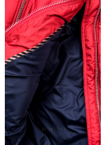 Červená zimná bunda s kožušinou