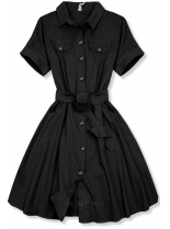 Čierne krátke košeľové šaty