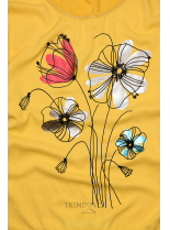 Žlté tričko s potlačou kvetov