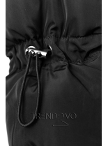 Čierna prešívaná bunda s odnímateľným golierom