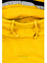Žltá mikina s kontrastnými detailami