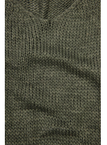 Khaki pletený pulóver