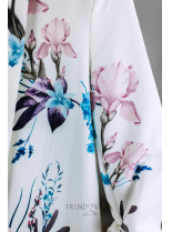 Bielo-ružové kvetinové sako