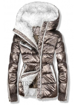 Hnedá metalická zimná bunda