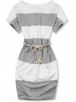 Pruhované sivo-biele šaty