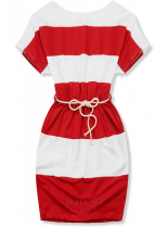 Pruhované červeno-biele šaty