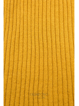 Žlté pletené rolákové šaty