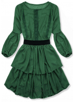 Zelené elegantné bodkované šaty