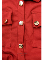 Tehlovočervené košeľové šaty