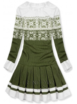 Zelené šaty so zimným motívom