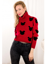 Červený krátky sveter Mickey