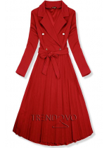 Červené dlhé šaty so skladanou sukňou