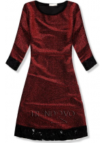 Vínovočervené trblietavé šaty
