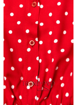Červené bodkované šaty