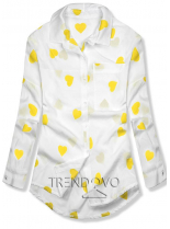 Bielo-žltá košeľa so srdiečkami