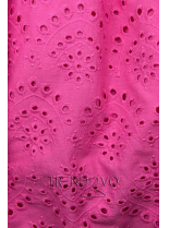 Ružové oversized šaty z dierovaného materiálu