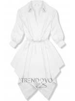 Biele košeľové šaty s asymetrickou sukňou